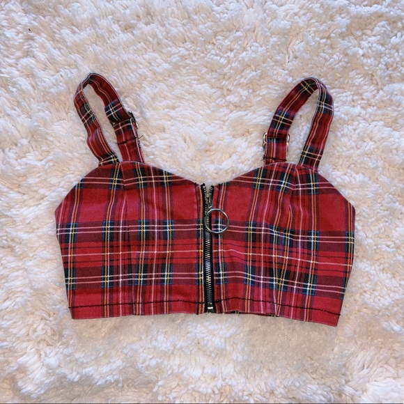 Red plaid two piece set - Picture 3 of 6